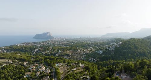 Calp Spain Popular Tourist Destination Aerial Drone View