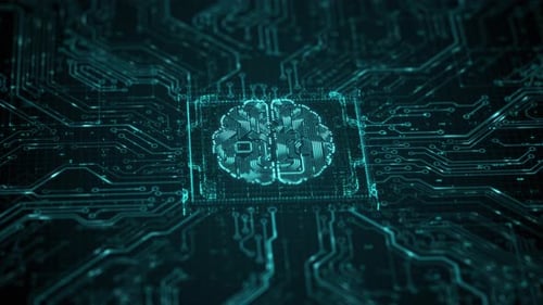 IA, intelligence artificielle et exploration de données, chat, apprentissage en profondeur, technologie des puces informatiques futuriste