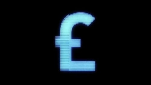 Glitch Digital Pound Currency Symbol Animation