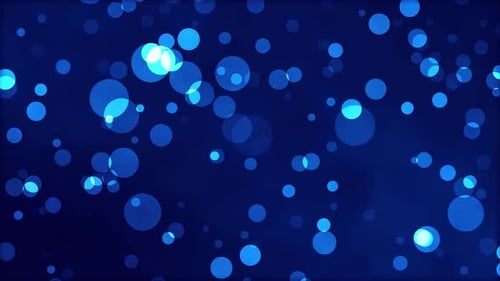 Abstract Blue Bokeh Particles Floating Light Background