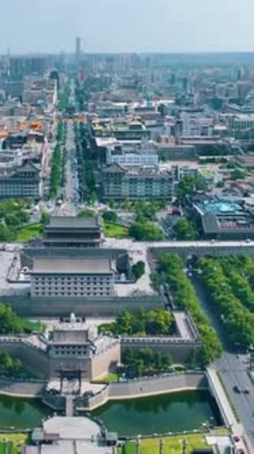 Vertical View Of Xi'an Cityscape In China