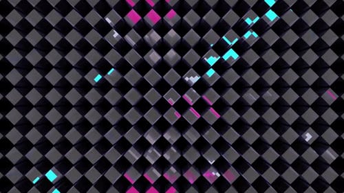 Abstract Geometric Grid with Pulsating Neon Lights