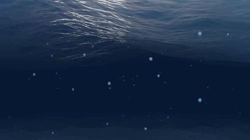 Underwater Ocean Waves with Rising Bubbles Loop Background
