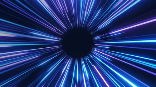 abstract background of neon flying light speed lines, high speed animation of light lines