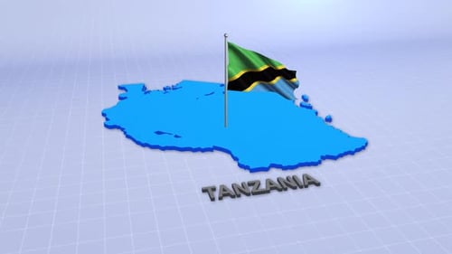 Tansania-Karte mit Flagge