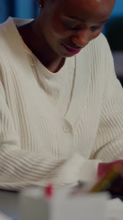 Close Up Portrait of Business African Woman Smiling at Camera