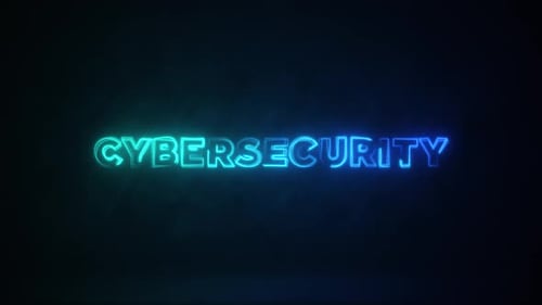 Neon Cybersecurity Text Reveal Animation