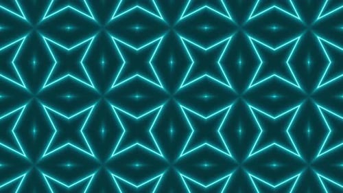 Abstract Neon Blue Geometric Star Pattern Loop Background