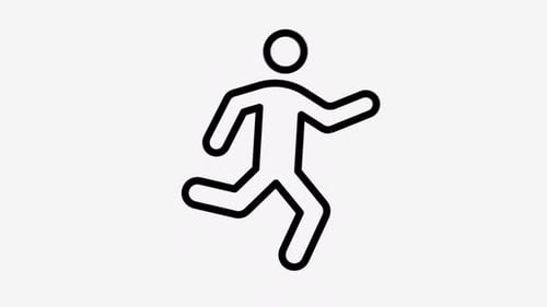 Cardio Workout Flat Icon Animation With Seamless Loop and Alpha