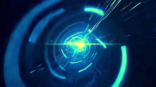 Vortex numérique dynamique avec des impulsions lumineuses au néon, parfait pour les technologies futuristes et innovantes