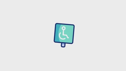 Handicap Parking Sign Flat Design Icon Animation