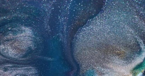 Swirling Gold and Blue Glittering Abstract Background