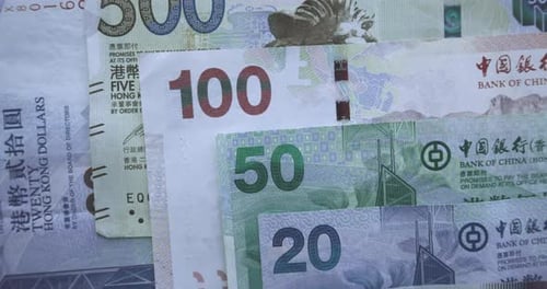 Banknotes Of Different Values Of Hong Kong Dollars