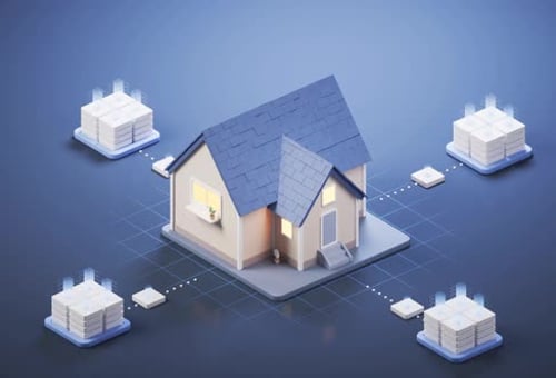 Animated Isometric Smart Home Network Security Shield