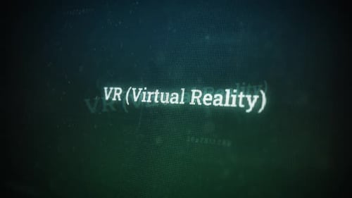Vr (Virtual Reality) On Digital Screen Message On Computer Screens V03