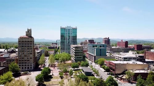 Slow Aerial Pullout Asheville NC Skyline, Asheville NC