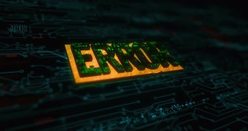 Digital Error Message Glitch on Circuit Board