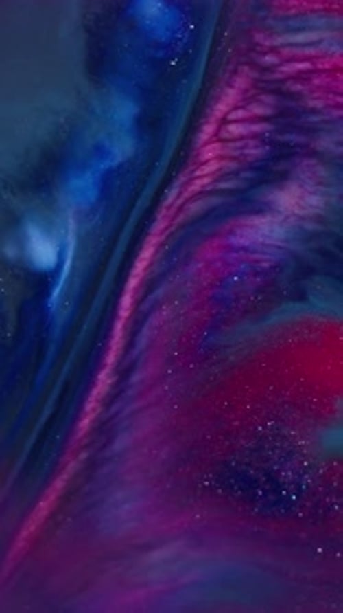 Swirling Blue and Purple Liquid Galaxy Abstract