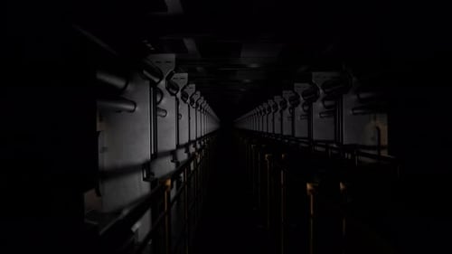 Spaceship corridor horror cyclic background | UHD | 60fps