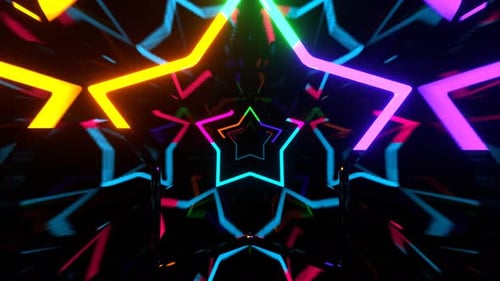 Multicolor Active Flashing Abstract Neon Tunnel Background Vj Loop In 4K