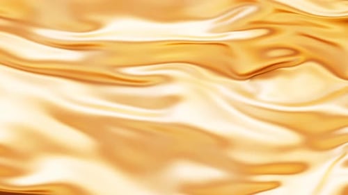 Fluid Golden Silk Waves Abstract Motion Background