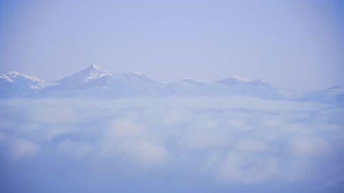 Above Clouds Mountain Peaks Copy Space Time Lapse