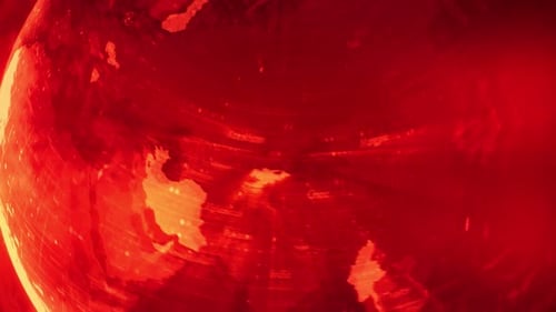 Carte du monde stylisée numérique rouge Pays Zoom Danemark