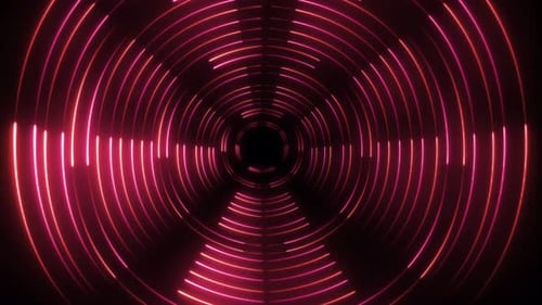 Red Neon Circle motion animation Background. Round Circle Motion Animation Background