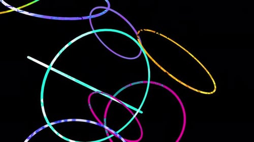 Colorful Abstract Flowing Lines and Ellipses Background