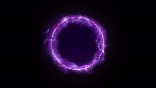 Portail énergétique violet lumineux Loop avec canal Alpha