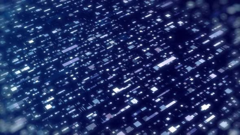 Animation of blue squares with white markers over grid background 4K ...