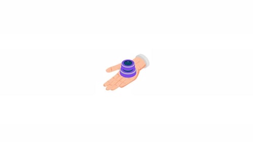 Isometric Hand Holding Data Storage A Modern Tech Concept