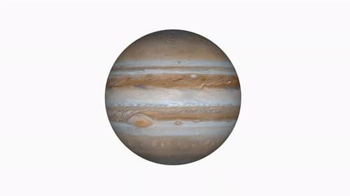 Rotierende Jupiter-Planetenkugel auf weißem Hintergrund, Videoanimation des Planeten Jupiter, 2241
