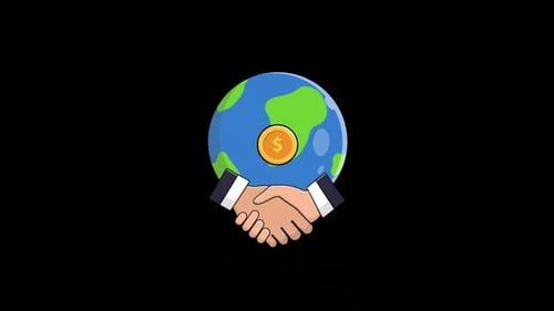 Animated Global Economy Concept Video - Transparent