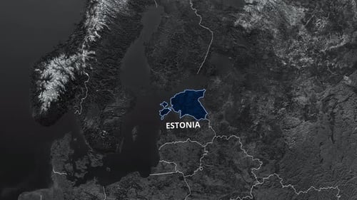 Estonia Country Map Highlight Animation