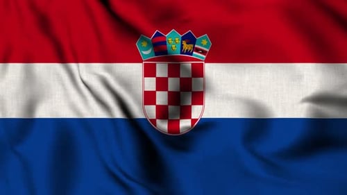 Realistic Waving Flag of Croatia National Symbol