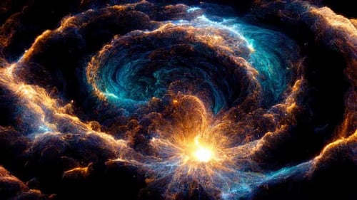 Abstract Cosmic Swirl with Radiant Nebula Energy Animation