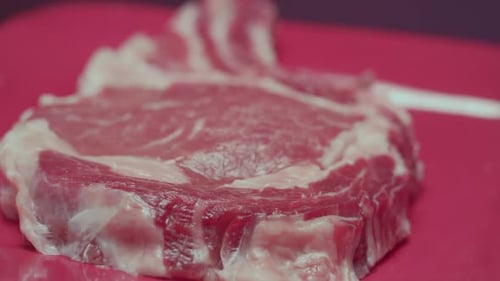 Fresh Raw Beef Steak Close Up Fresh Raw Beef Steak with Spices Meat Filet for Gastronomic Culinary