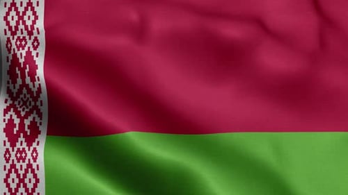 Realistic Waving Belarus National Flag Background