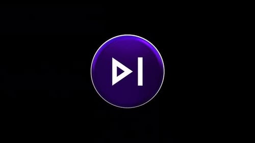 3D Next Track Button Icon Rotation Animation