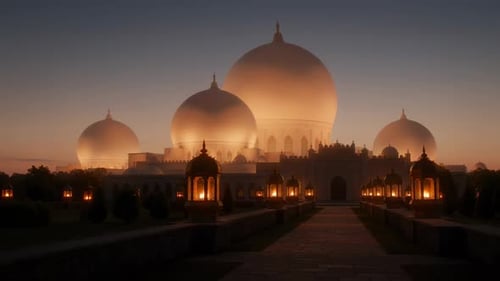 Dômes de mosquée lumineux
