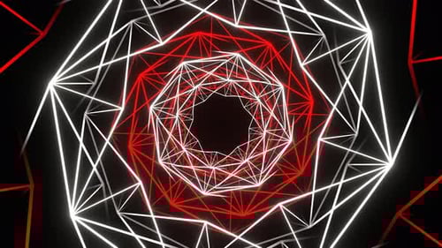 Abstract Neon Geometric Tunnel Lines VJ Loop