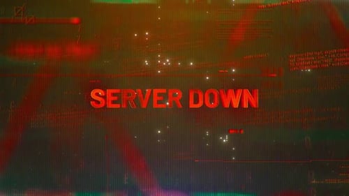 Glitchy Server Down Screen Digital Code Warning