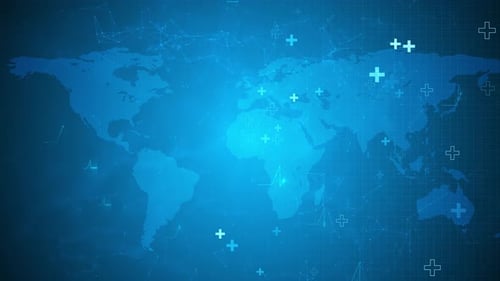 Concepto de mapa mundial Earth News Globe Animation sobre inteligencia artificial digital y ciberespacio