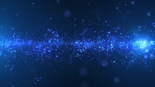 Futuristic Blue Glowing Particles Stream Background Animation