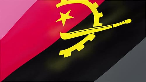 Waving Flag of Angola Seamless Loop Animation