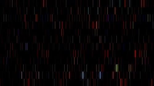 3D Abstract shining bright lines set wave, colorful, black background