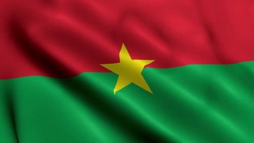 Realistic Waving Flag of Burkina Faso Animation Loop