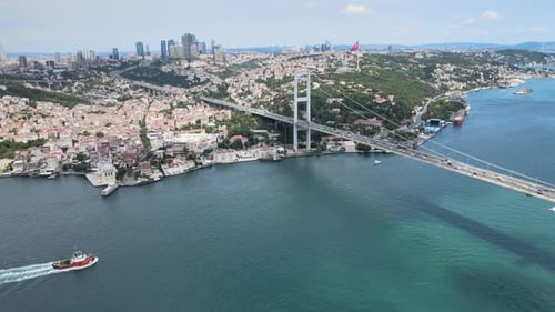 aerial Bosphorus bridge istanbul