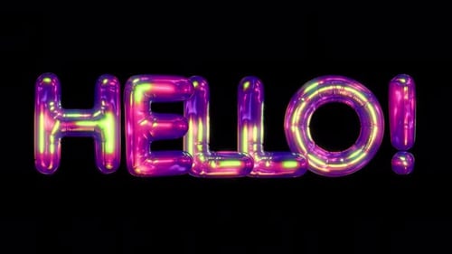 Iridescent Inflatable Hello Text Loop
